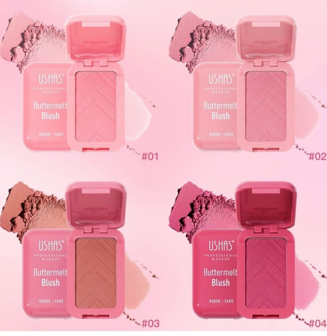 Blush USHAS Buttermelt Blush – Textura matasoasa, finish natural, rezistenta indelungata, Culoare 01