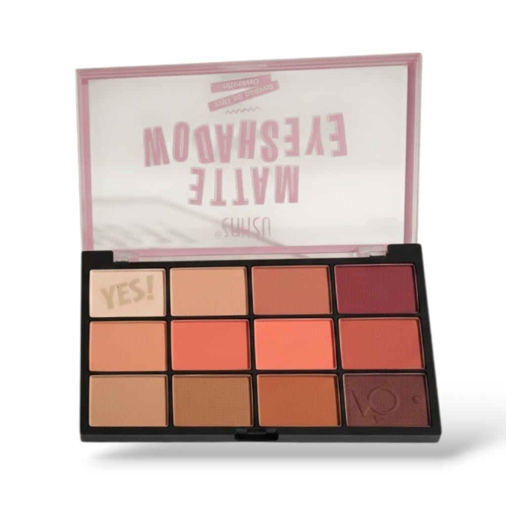 Paleta Farduri Ushas Matte 12 Culori – Nuante Maro si Portocaliu – Machiaj Natural & Warm Tone 04