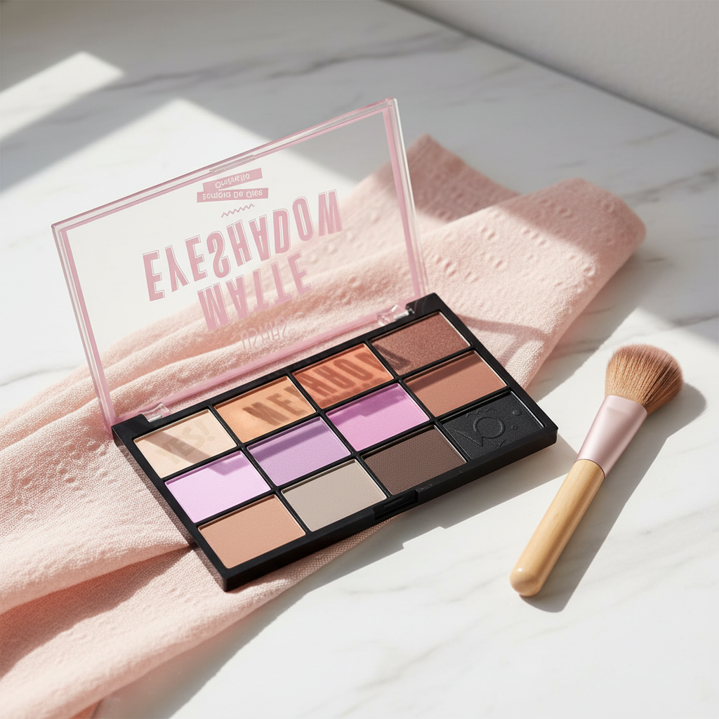 Matte Eyeshadow Palette in Elegant Vanity Setting